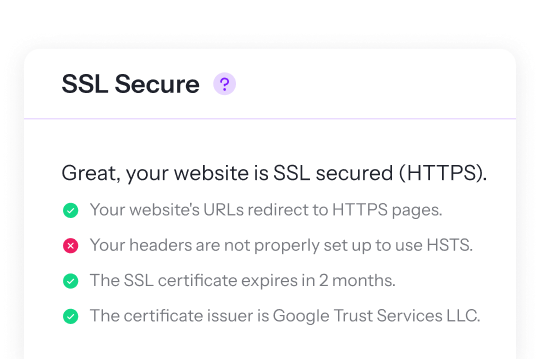 a page that says SSL secure on it